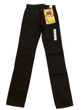 Wrangler Men's ProRodeo Competition Black Denim Jeans Cowboy Cut Size 30X40 NEW